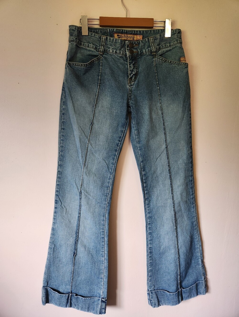 Billabong Light Blue Flared Wide Leg Jeans